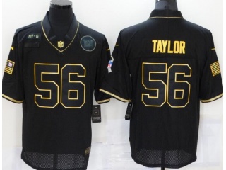 New York Giants #56 Lawrence Taylor Salute to Service Limited Jersey Black Gold