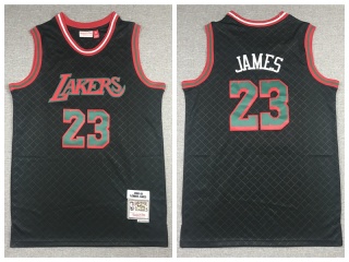 Los Angeles Lakers #23 Lebron James Neapolitan Hardwood Classics Jersey Black