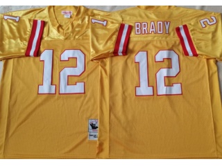 Tampa Bay Buccaneers #12 Tom Brady Throwback Jersey Yellow