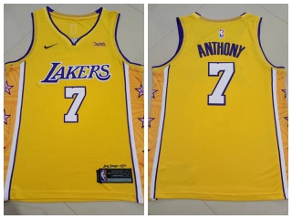 Nike Los Angeles Lakers #7 Carmelo Anthony City Jersey Yellow