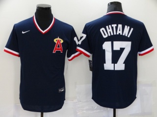 Nike Los Angeles Angels #17 Shohei Ohtani Pullover Jersey Navy Blue