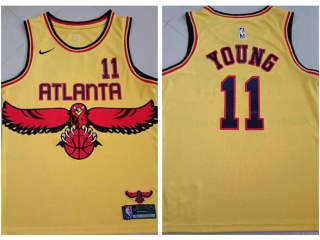Nike Atlanta Hawks #11 Trae Young Jersey Yellow