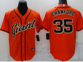Nike San Francisco Giants #35 Brandon Crawford Cool Base Jersey Orange