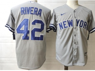 Nike New York Yankees #42 Mariano Rivera Cool Base Jersey Grey