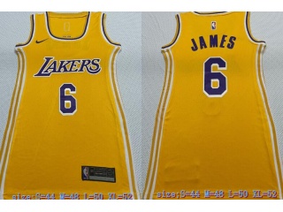 Nike Los Angeles Lakers #6 Lebron James Dress Jersey Yellow