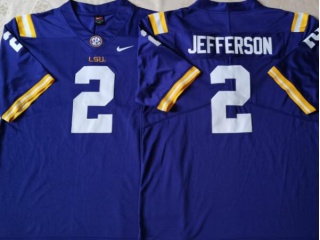 LSU Tigers #2 Justin Jefferson Limited Jersey Purple