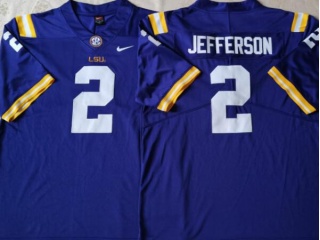 LSU Tigers #2 Justin Jefferson Limited Jersey Purple 