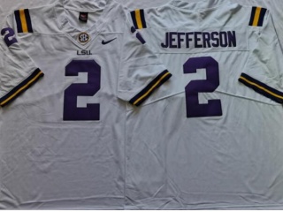 LSU Tigers #2 Justin Jefferson Limited Jersey White