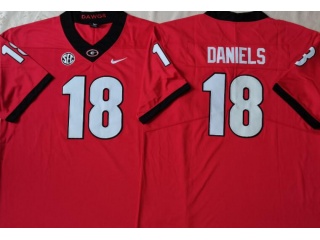 Georgia Bulldogs #18 JT Daniels Jersey Red