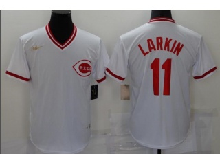 Nike Cincinnati Reds #11 Barry Larkin Throwback Jersey White