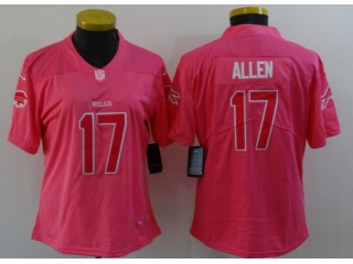 Woman Buffalo Bills #17 Josh Allen Jersey Pink 