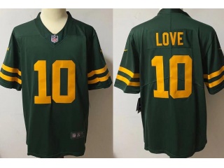 Green Bay Packers #10 Jordan Love Throwback Limited Jersey Green