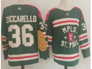 Adidas Minnesota Wild #36 Mats Zuccarello Winter Classic Jersey Green