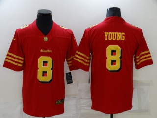 San Francisco 49ers #8 Steve Young with Golden Number Limited Jersey Red
