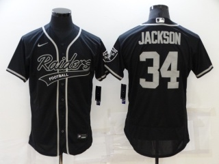 Las Vegas Raiders #34 Bo Jackson Flexbase MLB Baseball Jersey Black