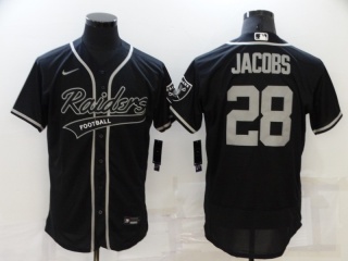 Las Vegas Raiders #28 Josh Jacobs Flexbase MLB Baseball Jersey Black