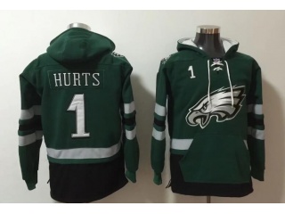 Philadelphia Eagles #1 Jalen Hurts Football Hoddies Green