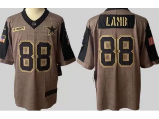 Dallas Cowboys #88 CeeDee Lamb 2021 Salute To Service Jersey Green