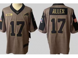 Buffalo Bills #17 Josh Allen 2021 Salute To Service Jersey Green