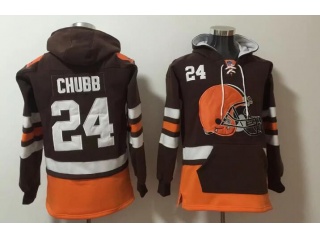 Cleveland Browns #24 Nick Chubb Hoodie Brown