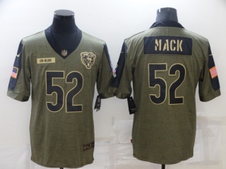 Chicago Bears #52 Khalil Mack 2021 Salute to Service Limited Jersey Olive