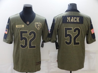 Chicago Bears #52 Khalil Mack 2021 Salute to Service Limited Jersey Olive 