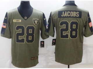 Las Vegas Raiders #28 Josh Jacobs 2021 Salute To Service Jersey Green