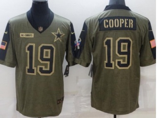Dallas Cowboys #19 Amari Cooper 2021 Salute To Service Jersey Green