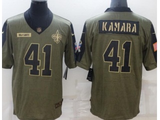 New Orleans Saints #41 Alvin Kamara 2021 Salute To Service Jersey Green