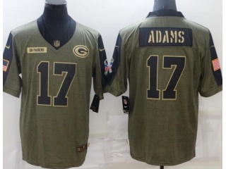 Green Bay Packers #17 Davante Adams 2021 Salute To Service Jersey Green