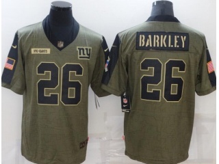 New York Giants #26 Saquon Barkley 2021 Salute To Service Jersey Green