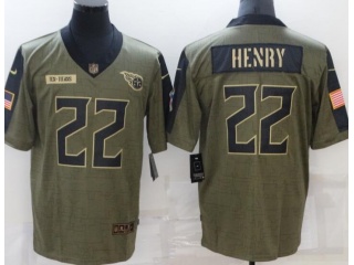 Tennessee Titans #22 Derrick Henry 2021 Salute To Service Jersey Green