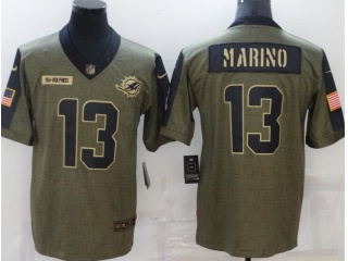 Miami Dolphins #13 Dan Marino 2021 Salute To Service Jersey Green