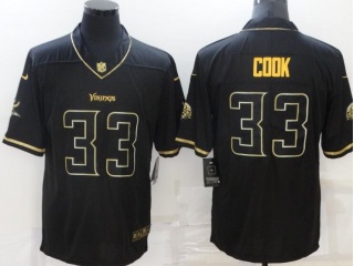 Minnesota Vikings #33 Dalvin Cook Jersey Black Golden