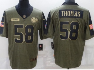 Kansas City Chiefs #58 Derrick D.Thomas 2021 Salute To Service Jersey Green