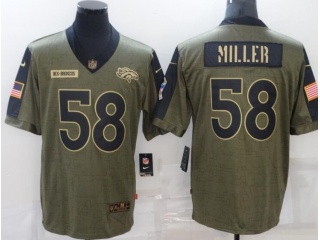 Denver Broncos #58 Von Miller 2021 Salute To Service Jersey Green