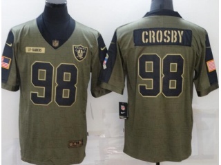Oakland Raiders #98 Maxx Crosby 2021 Salute To Service Jersey Green