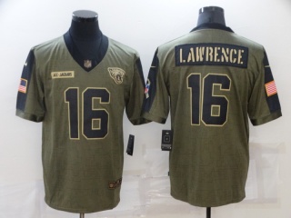 Jacksonville Jaguars #16 Trevor Lawrence  2021 Salute To Service Jersey Green