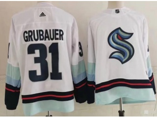 Seattle Kraken #31 Philipp Grubauer Retro Jersey White