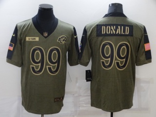 Los Angeles Rams #99 Aaron Donald 2021 Salute To Service Jersey Green