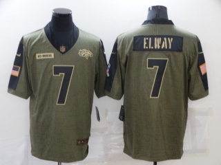 Denver Broncos #7 John Elway 2021 Green Salute To Service Jersey Green