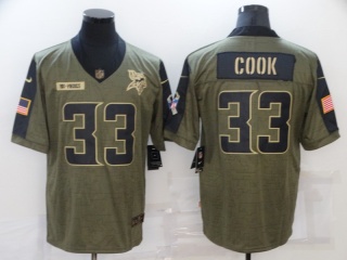 Minnesota Vikings #33 Dalvin Cook 2021 Salute To Service Jersey Green