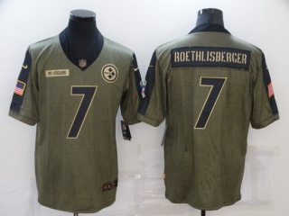Pittsburgh Steelers #7 Ben Roethlisberger 2021 Salute To Service Jersey Green