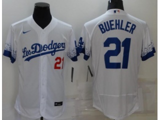 Nike Los Angeles Dodgers #21 Walker Buehler City Flexbase Jersey White