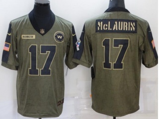  Washington Redskins #17 Terry McLaurin 2021 Salute To Service Jersey Green