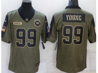 Washington Redskins #99 Chase Young 2021 Salute To Service Jersey Green