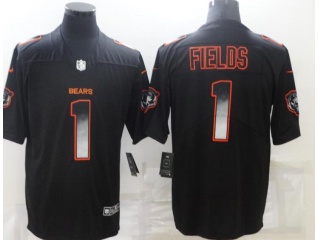 Chicago Bears #1 Justin Fields Arch Smoke Vapor Limited Jersey Black