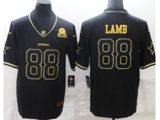 Dallas Cowboys #88 CeeDee Lamb with Golden Name ​Limited Jersey Black