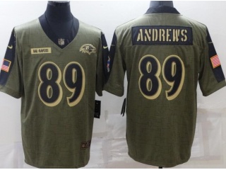 Baltimore Ravens #89 Mark Andrews 2021 Salute To Service Jersey Green