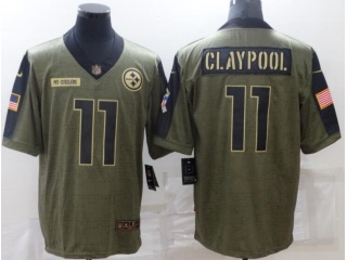 Pittsburgh Steelers #11 Chase Claypool 2021 Salute To Service Jersey Green